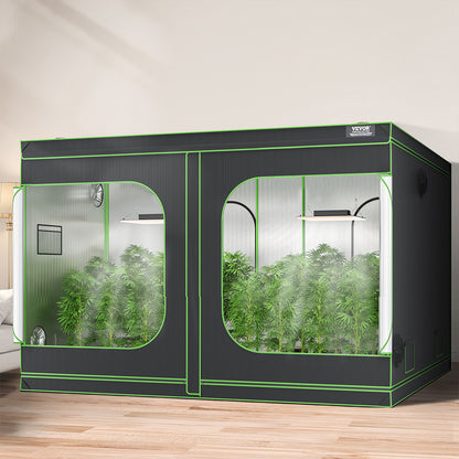 Kweektent – Groeizak – Plantentent – Binnenkweek Tent – Hydroponische Tent – 120x120x80 inch – 600D Mylar Reflecterend Materiaal – Inclusief Observatievenster en Waterdichte Bodemtray