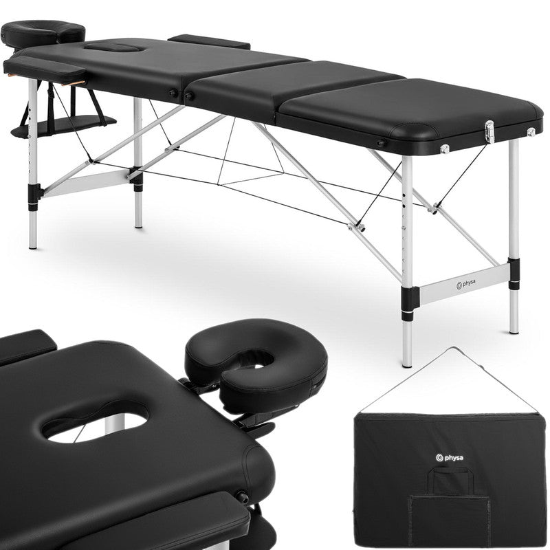 Portable Folding Massage Table Bordeux Black Up to 180 Kg Black