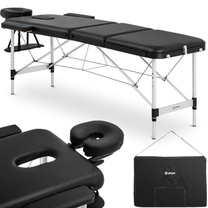 Portable Folding Massage Table Bordeux Black Up to 180 Kg Black