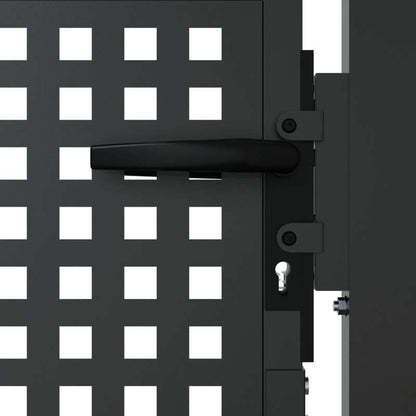 Tuinafscheidingpoortje – Tuinpoort – Tuinafscheiding – Poortdeur – Metalen Poort – Antraciet – Duurzaam Staal – Rasterdesign – 104,14 x 127 cm