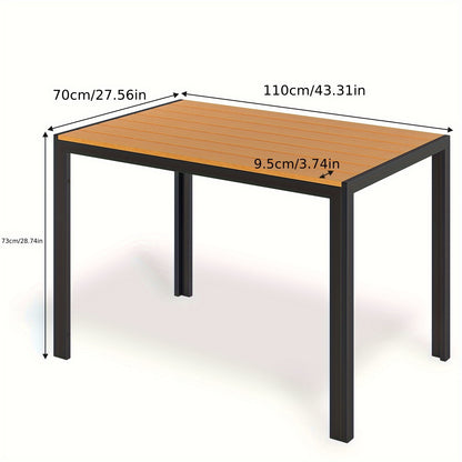 Buitentafel – Tuinmeubel – Balkon Tafel – Terrastafel – Picknicktafel – Weerbestendig WPC Blad – Lichtgewicht Aluminium Frame