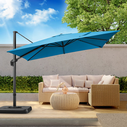 3x3m Adjustable Height Patio Tent Umbrella - Outdoor Canopy with Red & Black Mesh Panels, UV Protection & Wind-Resistant Design for Poolside, Garden, Commercial Use, Patio Umbrella, Garden Shade, Durable Fabric Umbrella