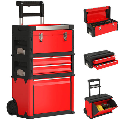 Gereedschapskoffer – Gereedschapskist – Toolbox – Gereedschapwagen – Werkplaats Organizer – Compact Ontwerp – Stevige Metalen Constructie – Mobiel Met Zwenkwielen