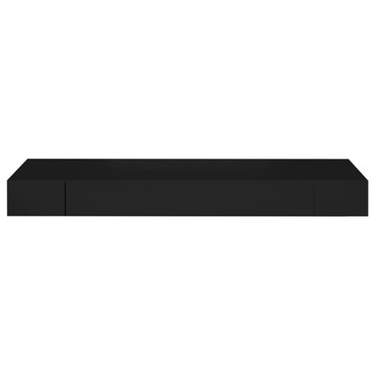 Wandplank – Zwevende Plank – Wandrek – Boekenplank – Muurplank – Met Lade – 80x25x8 cm – Zwart – Space-saving Design – Eenvoudige Montage