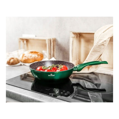 Kookset – Pannenset – Koekenpannen – Kookpannen – Pannen – Groen – Inductiegeschikt – Keramische Antiaanbaklaag