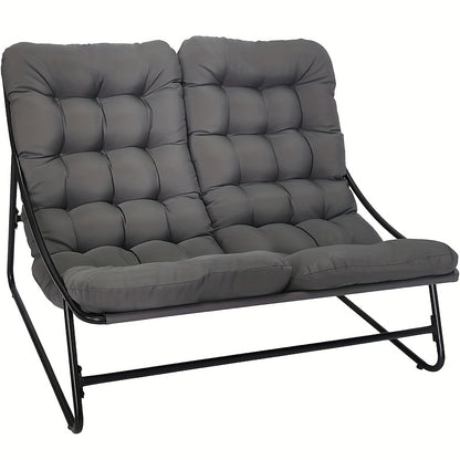 Tuinbank – Buitenbank – Balkonbank – Terrasbank – Garden Sofa – Grijs – Weerbestendig Met Metaal Frame – Inclusief Afneembare Kussens