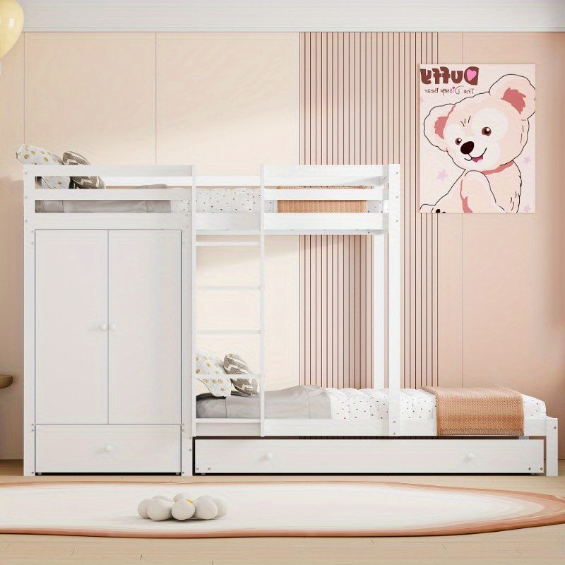 Hoogslaper – Stapelbed – Uitschuifbed – Bedbank – Bedkast – Met Ingebouwde Laden & Opbergruimte – Robuust Metalen Frame – Compact & Ruimtebesparend