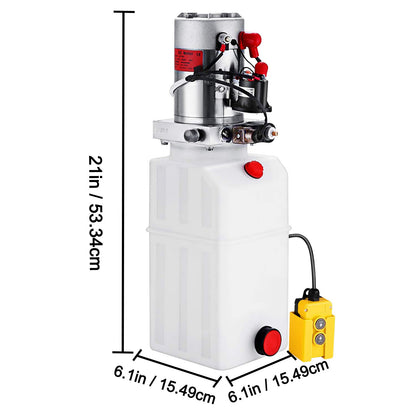 Hydraulische Pomp – Hydraulische Power Unit – Hydraulisch Aggregaat – Enkelwerkende Pomp – Krachtige 12V Motor – 6 Liter Metalen Reservoir