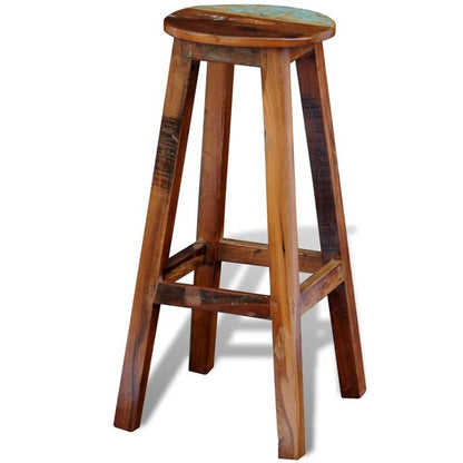 Solid Bar Stool - Massive Thick Square Leg & Wide Base, Heavy-Duty Modern Counter Stool with Backrest-like, Easy Assembly, Bar, for Cave - Wood Grain (No, Sturdy Four-Legged Design)
