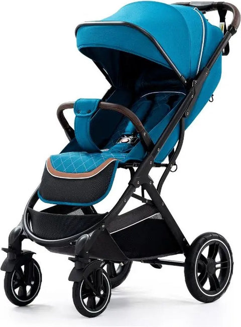 Kinderwagen - Opvouwbaar - Zitten en liggen - Zonneklep - Lichtgewicht - Blauw