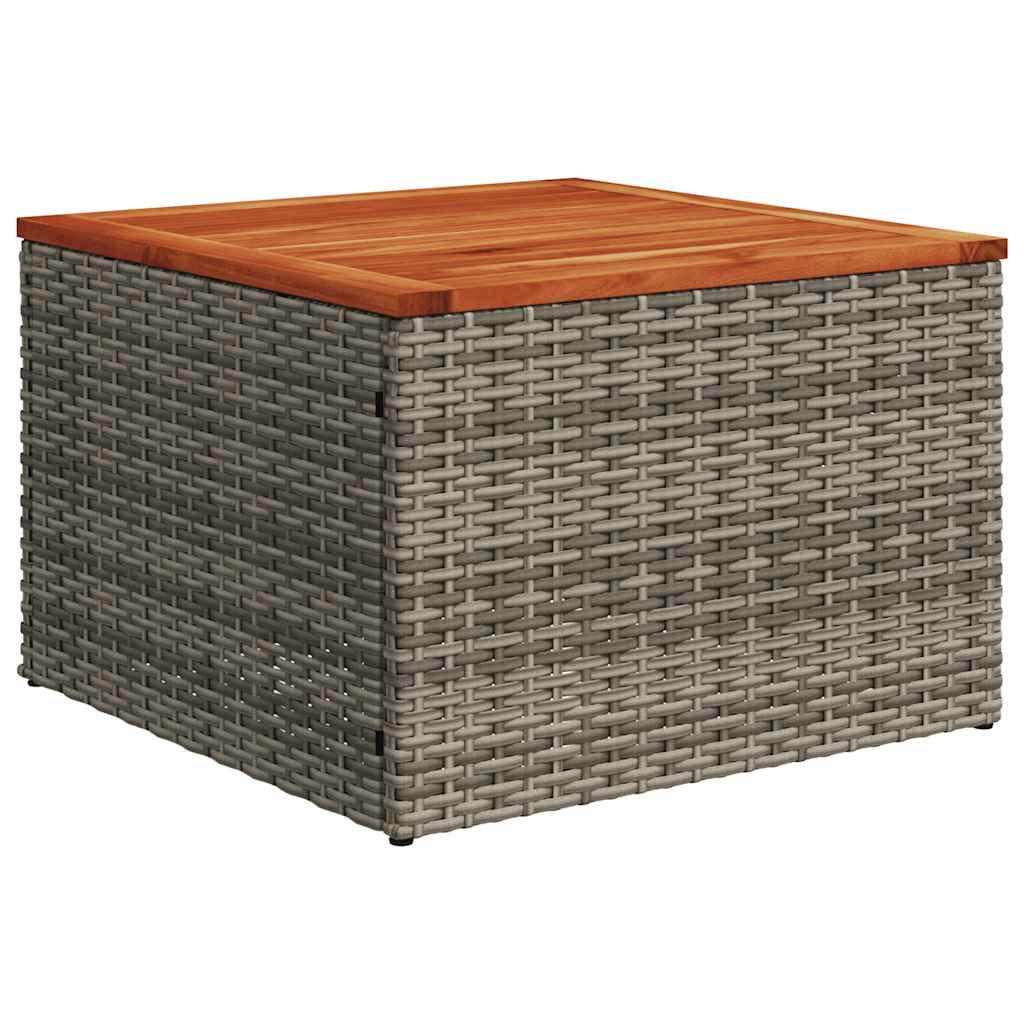 Tuinbankje – Buitenbank – Tuinbank – Zitbank – Tuinmeubel – Polyrattan – Incl. Opbergruimte – Tafelblad Acaciahout – Grijs
