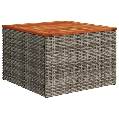 Tuinbankje – Buitenbank – Tuinbank – Zitbank – Tuinmeubel – Polyrattan – Incl. Opbergruimte – Tafelblad Acaciahout – Grijs