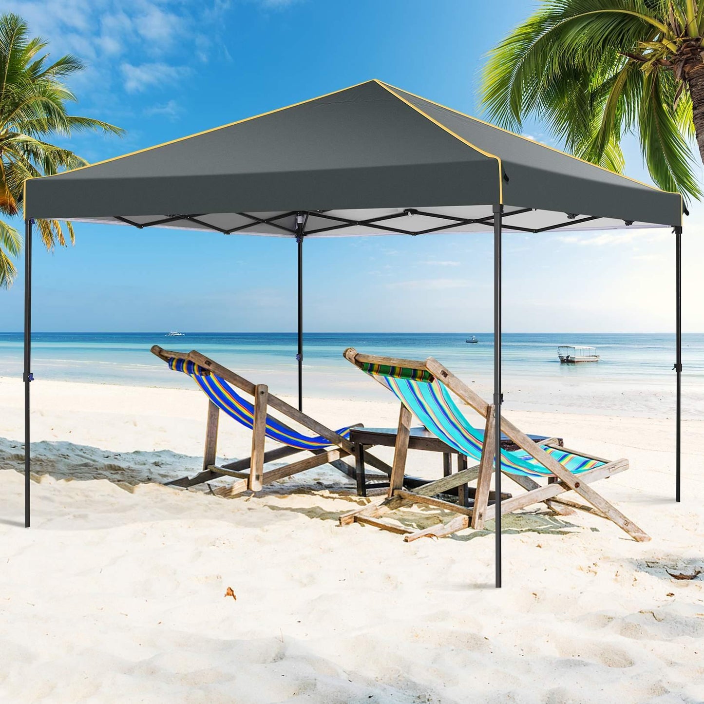 3.05x3.05meter Folding outdoor canopy, professional with 4 side walls, garden tent foldable, waterproof and stable, quick to set up, party tent, suitable for outdoor weddings, camping, commercial activities, outdoor only