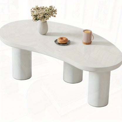 Salontafel – Koffietafel – Bijzettafel – Livingtafel – Woonkamertafel – Halve Maan Vorm – PVC Voet Met Vilten Onderlaag – 107x57x40,5 cm