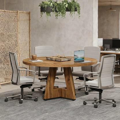 Rondetafel – Ronde Eettafel – Kleine Tafel – Keukentafel – Houten Tafel – MDF Blad – 120 cm Diameter – Ruimtebesparend Design – Stevig Onderstel