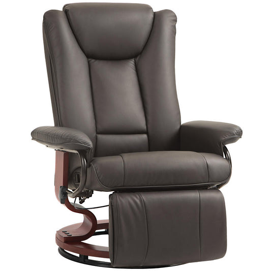 Relaxfauteuil – Draaifauteuil – Verstelbare Fauteuil – Lounge Fauteuil – Relaxstoel – 150 kg Max Belastbaar – Bruin Kunstleer & Stalen Frame