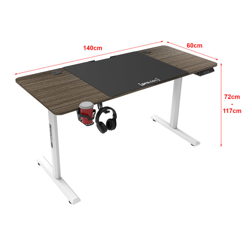 Tuinsettafel – Tuintafel – Bureau – Verstelbare Tafel – Werktafel – Hoogte Verstelbaar – Donkerhout Look – 140x60 cm