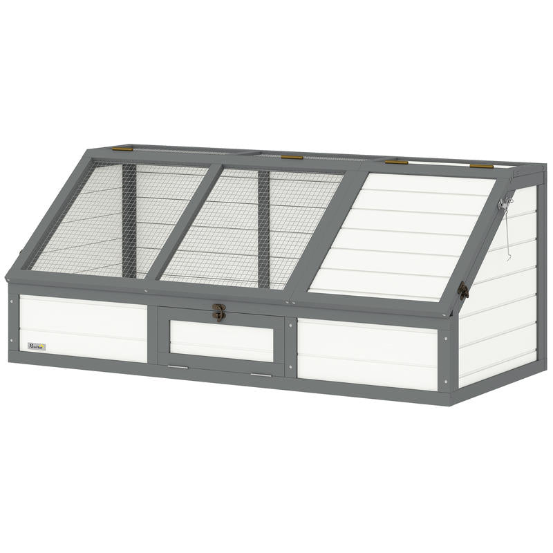 Outdoor/Indoor Small Animal Habitat Cage with Removable Base - Easy-Access Door & Spacious Design, Durable Turtle House & Nesting Box for Rabbits, Guinea Pigs, Hamsters, Lizards - Ventilated Mesh Top & Solid Floor, Low-Mainte