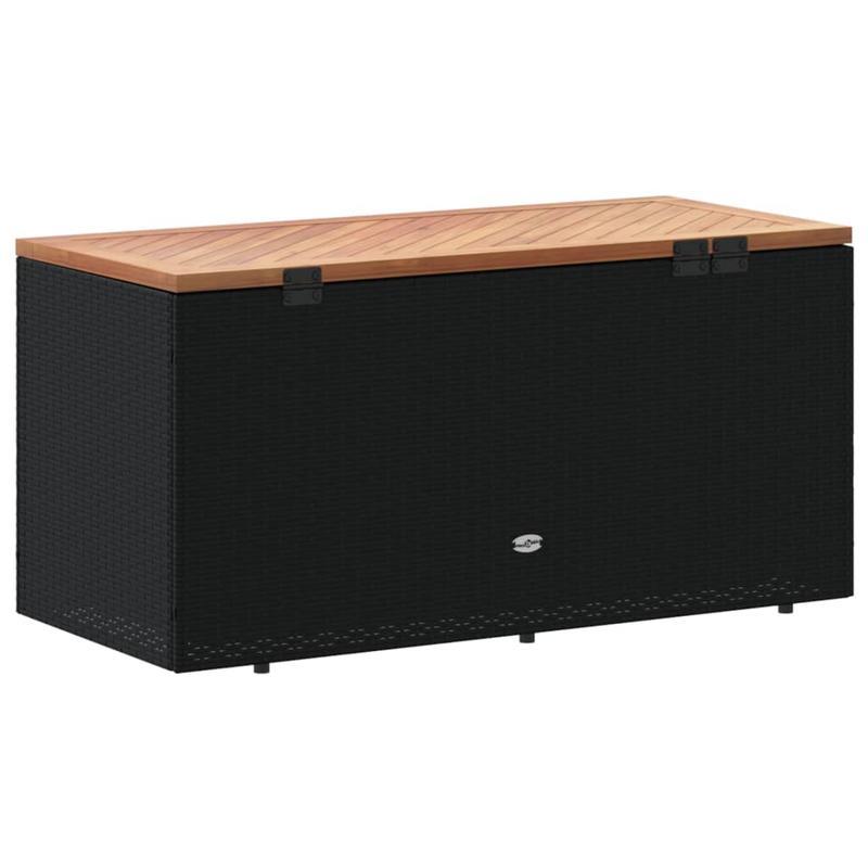 Tuinkist – Opbergbox – Tuinopbergbox – Kussenbox – Tuinbox – Geweven Poly Rattan & Acaciahout – Weerbestendig Ontwerp – Ruime Afmetingen 110x50x54 cm