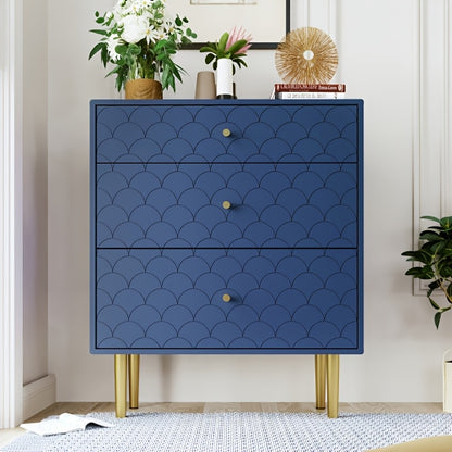 Ladekast – Ladenkast – Ladenkastje – Commode – Opbergkast – Navy Blauw – 3 Lades – Duurzaam Bamboe – Eenvoudige Montage