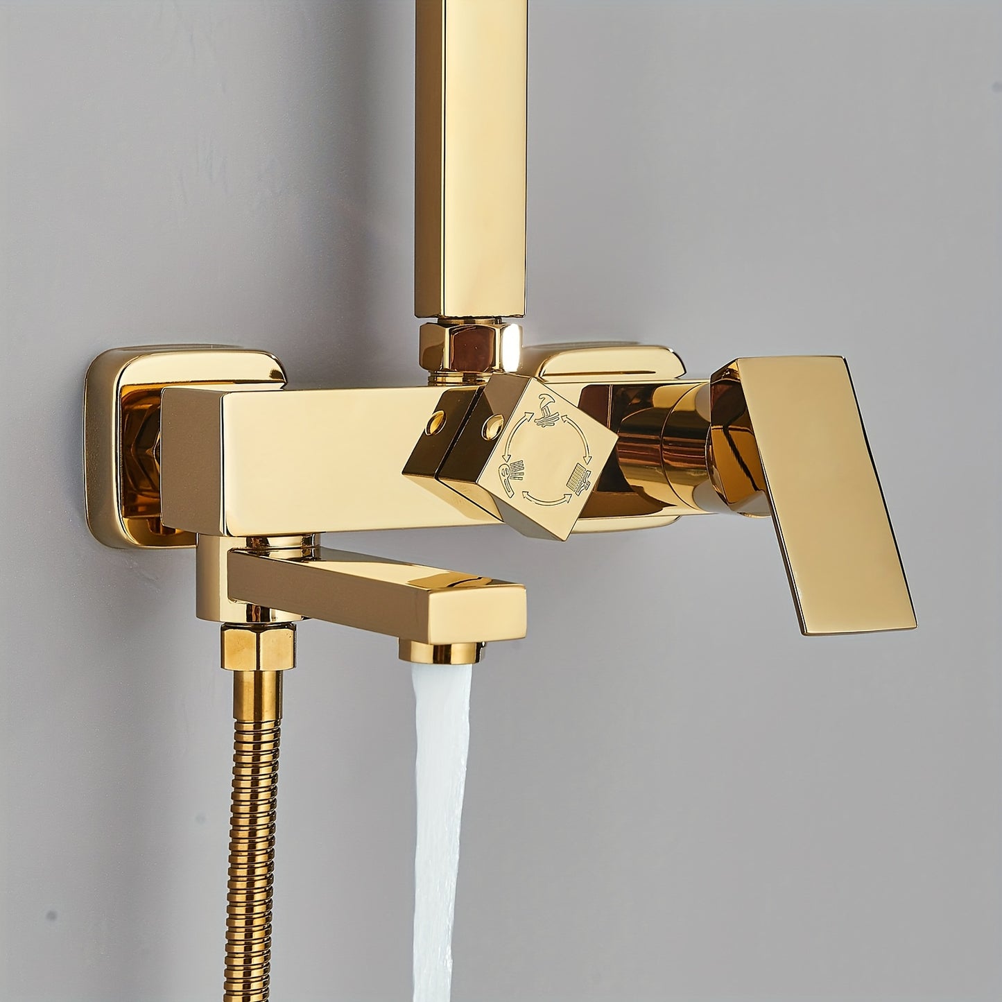 Modern Gouden Douche Systeem – Douche Set – Regendouche – Handdouche – Mengkraan – 20 cm Regenval – Thermostatisch – Wandmontage