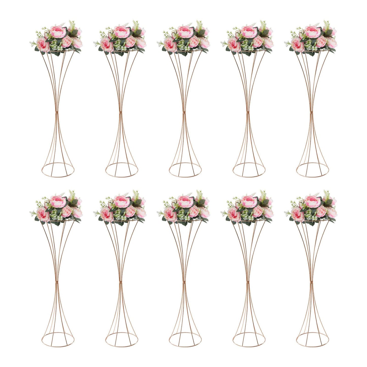 Weddingvaas – Bloemenvaas – Decoratieve Vaas – Tafelvaas – Bruiloftsvazen – 80 cm Hoog – Gouden Metalen Trompetvaas van IJzer