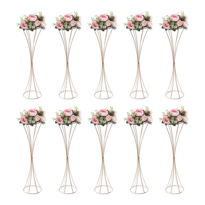 Weddingvaas – Bloemenvaas – Decoratieve Vaas – Tafelvaas – Bruiloftsvazen – 80 cm Hoog – Gouden Metalen Trompetvaas van IJzer
