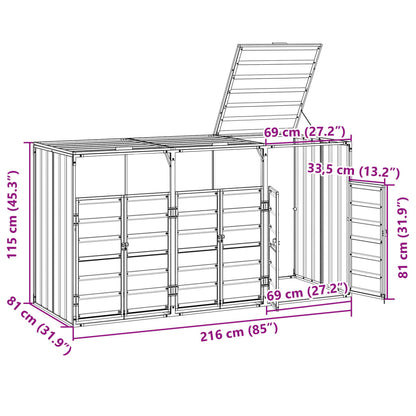 Afvalcontainer – Vuilnisbak – Buitenafvalbak – Kliko – Prullenbak – Heavy Duty Stalen Container – Grote Inhoud 3 Ton – Weerbestendig & Stevig