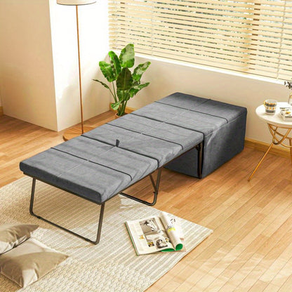 Opvouwbaar Bed – Vouwbed – Opklapbed – Logeerbed – Reisbed – Foam Matras 8 cm – Metaal Frame 120 kg Draagvermogen – Grijs