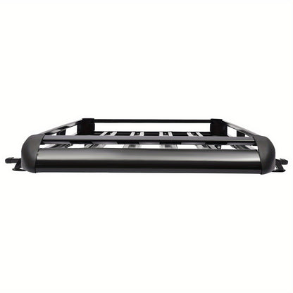 Aluminum Black Roof Rack Cargo Basket - Heavy-Duty 68.04 KG Capacity, Aerodynamic Design with Heavy-Duty Cross Bars & Easy No-Drill Installation, High Quality & Corrosion-Resistant, Large Roof Luggage Carrier for Cars, SUVs,
