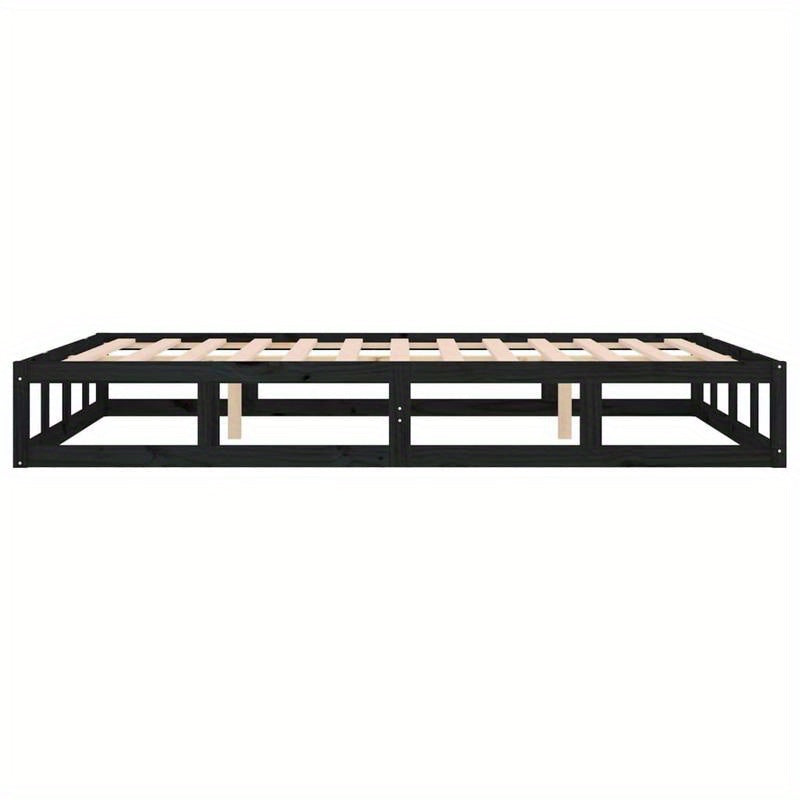 Nero Bed Frame - Modern Minimalist Platform Bed with Heavy-Duty Hardwood Construction, Easy Assembly, Tool-Free Setup, Sturdy Legs - Fits Standard Mattresses - Ideal for Small Spaces & Contemporary Bedrooms (120x200cm/ 47x79"