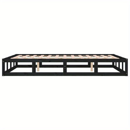 Nero Bed Frame - Modern Minimalist Platform Bed with Heavy-Duty Hardwood Construction, Easy Assembly, Tool-Free Setup, Sturdy Legs - Fits Standard Mattresses - Ideal for Small Spaces & Contemporary Bedrooms (120x200cm/ 47x79"
