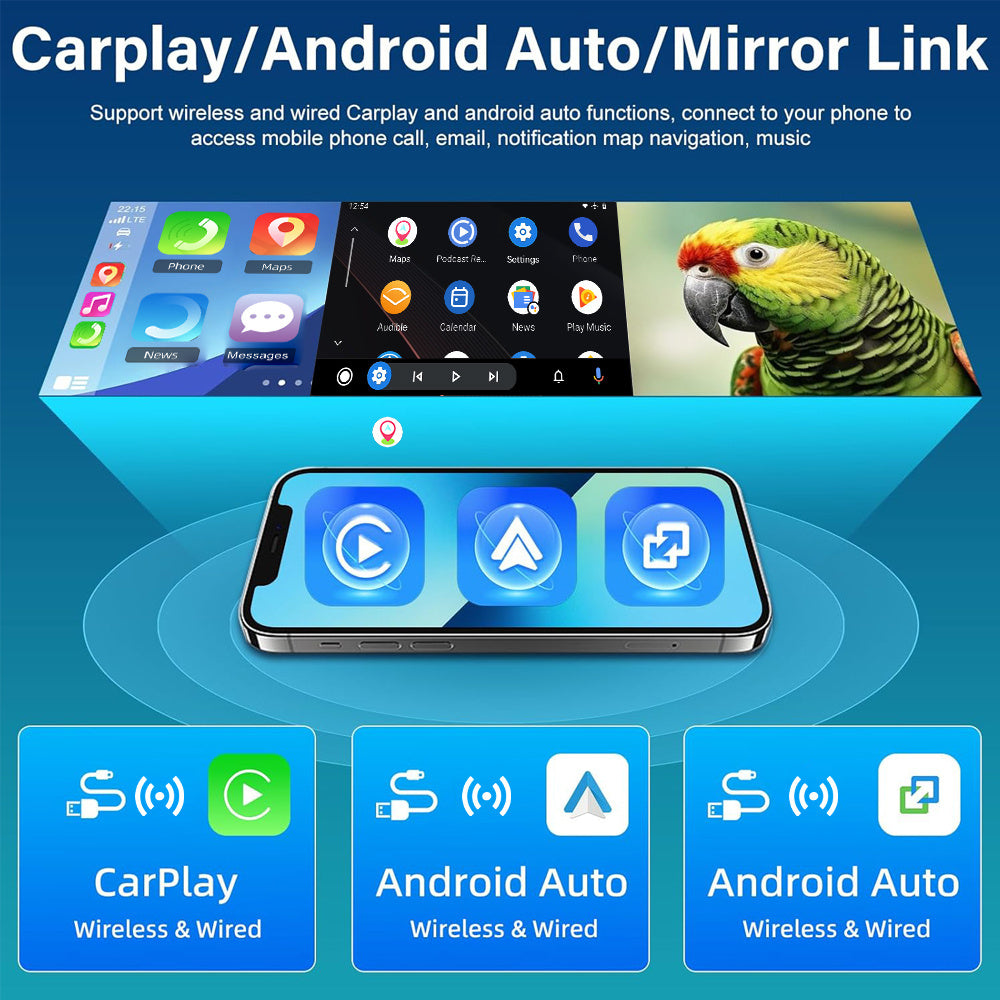 Autoplayer – Car Stereo – Multimediasysteem – Autoradio – Navigatie – 9 Inch HD IPS Touchscreen – Android 15 – Wireless CarPlay & Android Auto – 2GB+64GB Opslag – AHD Achteruitrijcamera