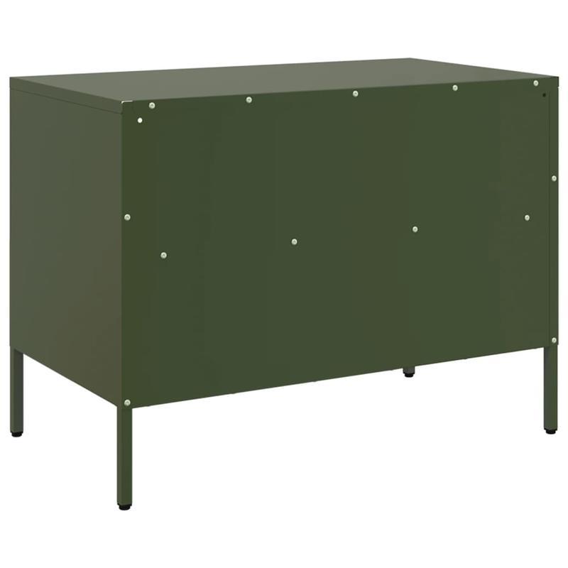 Mobile TV Verde Olive 68x39x50.5cm in Steel Practical Removable