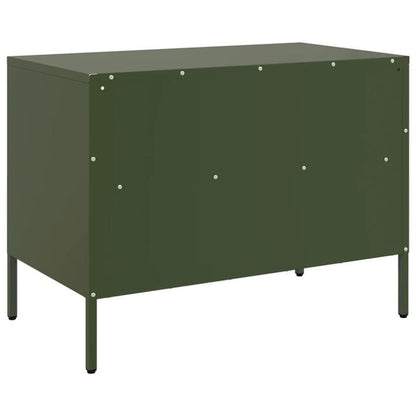 Mobile TV Verde Olive 68x39x50.5cm in Steel Practical Removable
