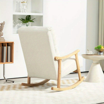 Schommelstoel – Schommelzetel – Schommelstoel Binnen – Buitenstoel – Relaxstoel – Ergonomisch Design – Massief Hout & Kussen