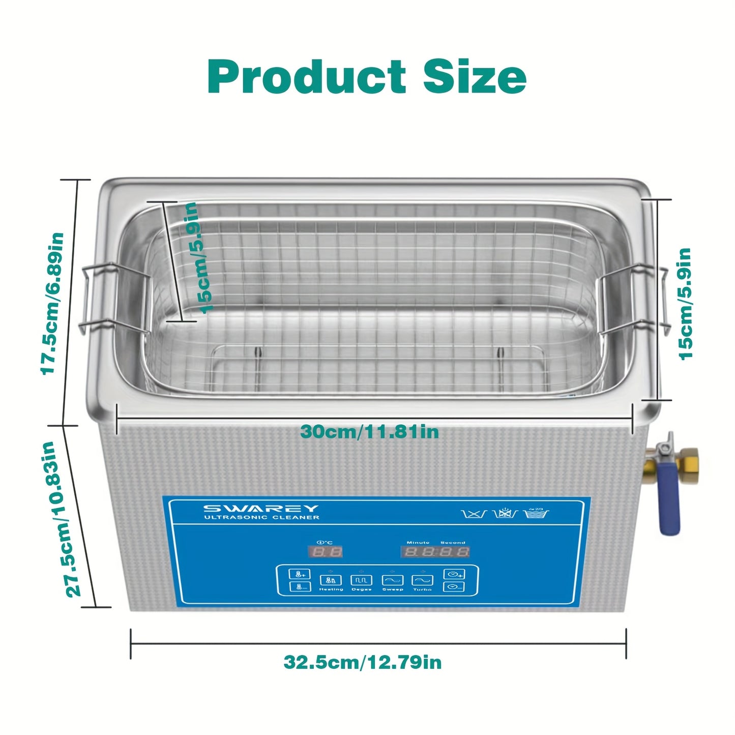 Ultrasoon Reiniger – Ultrasoonreinigingsapparaat – Brillenbad – Sieradenreiniger – Horlogereiniger – 6,5L Capaciteit – 40 kHz Soundwave Technologie met Verwarming en Timer