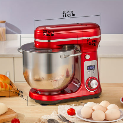 Keukenmixer – Keukenmachine – Keukenrobot – Mixer – Standmixer – 6L Mengkom – 1200W DC Stil Motor – 6 Snelheden met LCD Timer