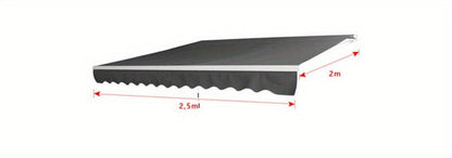 Handbediend Knikscherm – Uitvalscherm – Zonnescherm – Terrasscherm – Balkonzeil – 250x200 cm – Aluminium Frame – PU-gecoate Polyester Stof