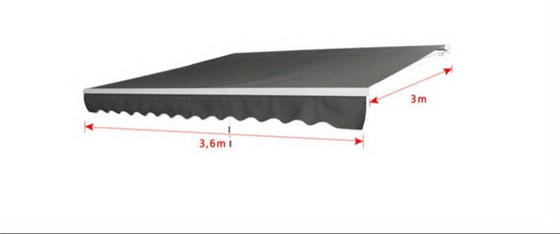 Zonnescherm – Uitvalscherm – Terrasoverkapping – Schaduwdoek – Markies – Handmatig Bediening – Aluminium Frame – PU-Gecoat Polyester Doek – 360x300 cm – Donkergrijs
