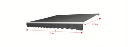 Uitschuifbaar Zonnescherm – Knikarmscherm – Markies – Terrasscherm – Balkonzonnescherm – 300x250 cm – Aluminium Frame – PU-gecoate Polyester Stof