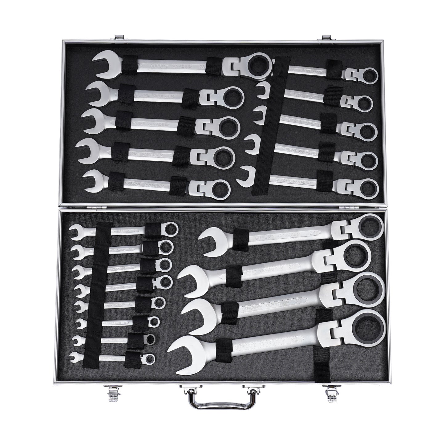 TOOL1SHOOO Professional Ratchet Wrench Set, 22 Sizes, 6mm-32mm, with Tool Box, Suitable for Industrial Electrical Maintenance and Automotive Bolt Fastening, Automotive Maintenance, Polished Finish, Durable Construction, Wrenc