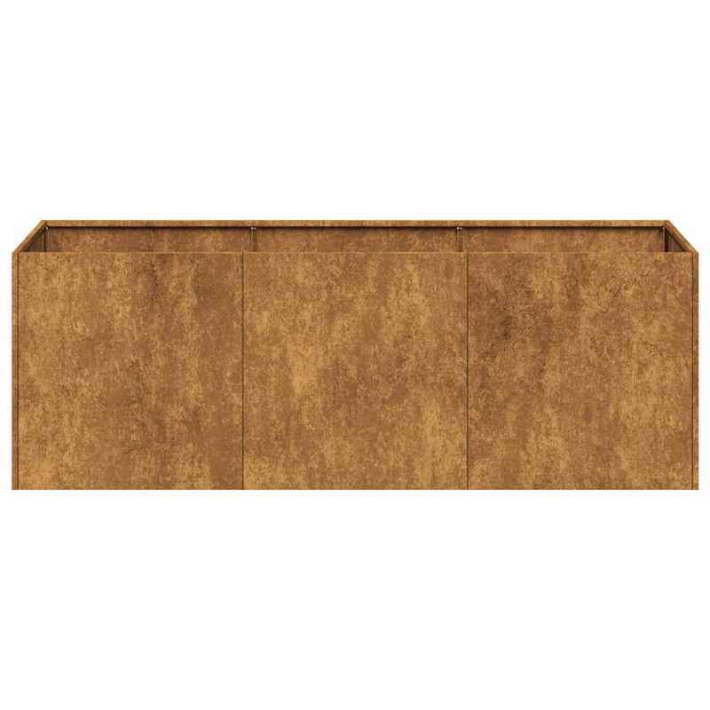 Plantenbak – Bloembak – Balkonbak – Plantenmand – Plantenschaal – Roestkleur – Weerbestendig Staal – 120x40x40 cm – Robuuste Industrieel Design
