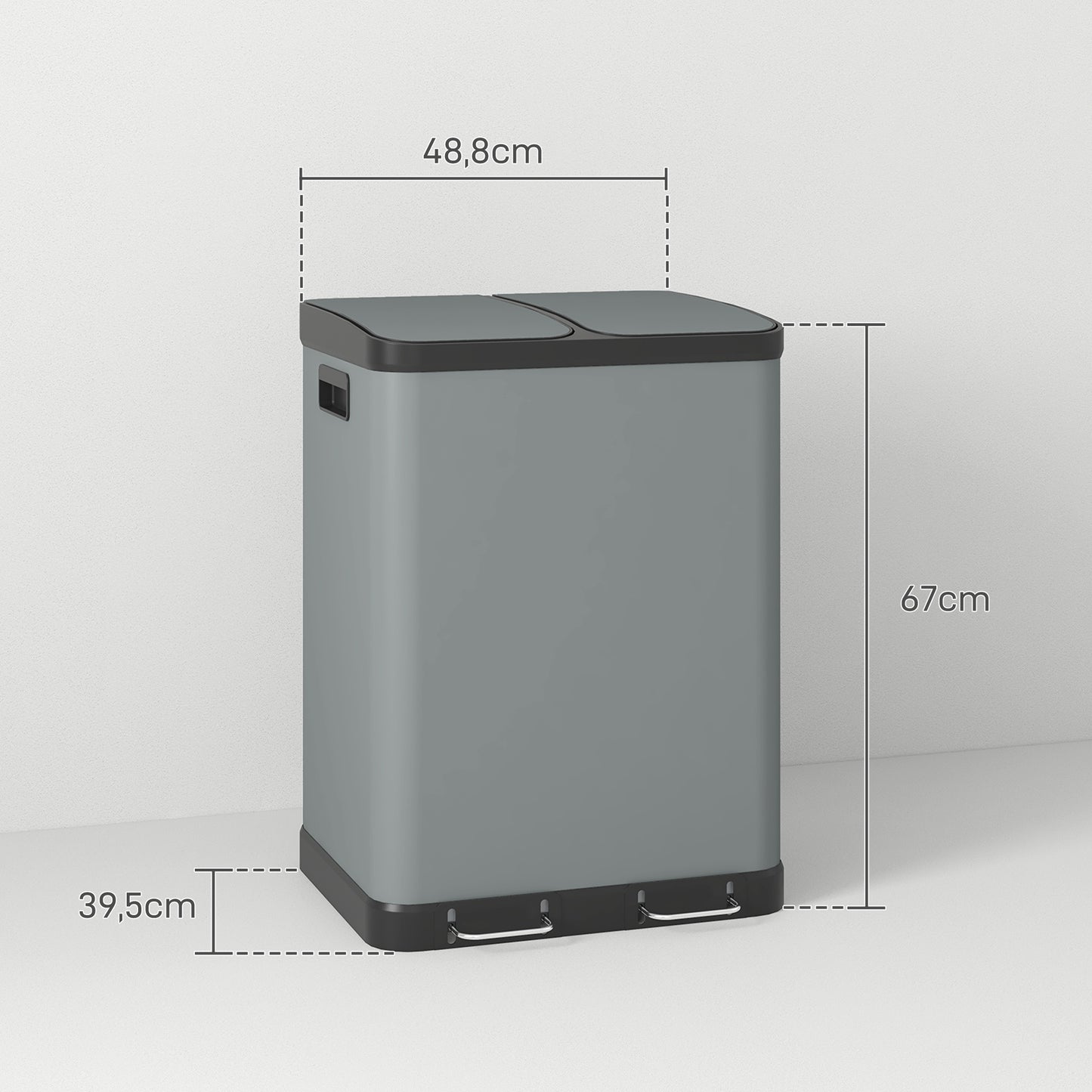 Prullenbak – Afvalbak – Vuilnisbak – Afvalemmer – Pedaalemmer – Metalen Behuizing – 2x30 Liter Met Softclose Pedaal</s>