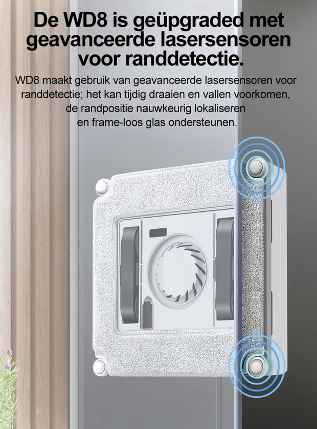 Robot Ramenreiniger - Robot raamwasser - Robot ramenwasser - Dubbel watersproeier - Slim geheugen - App control - Afstandsbediening - Wit