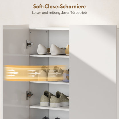 5-Tier Shoe Rack for 20 Pairs of Shoes, Adjustable Shelves, for Entryway, Hallway, Wood, White