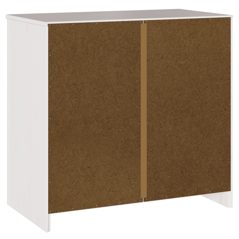 Dressoir – Sideboard – Opbergkast – Ladekast – Kast – Wit gelakt – Massief hout & spaanplaat – Compact 79x43x75,5 cm