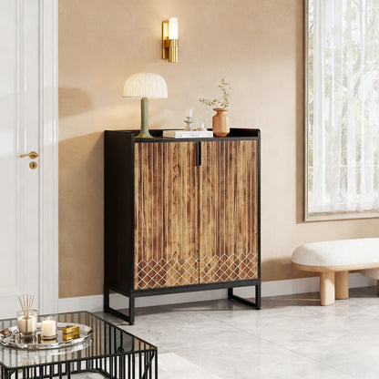Schoenenkast – Schoenenrek – Schoenenopberger – Schoenenkast – Schoenenbank – 6-Laags – Voor 20-25 Paar Schoenen – MDF Hout Met Stevige Metalen Poten – Zwart/Bruin Verticale Opbergkast