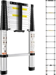 Telescopic ladder - Telescopic ladder aluminum - Sliding ladder telescopic - Anti-slip - 4 meters