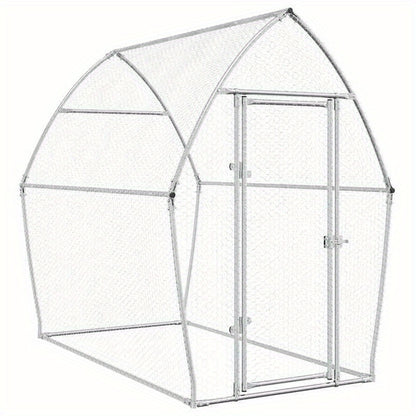 Stainless Steel Small Animal Cage for Puppies & Cats - 200x105x182cm Durable Outdoor Pet Habitat with Ventilation Mesh, Secure Latches & Weather-Resistant Design